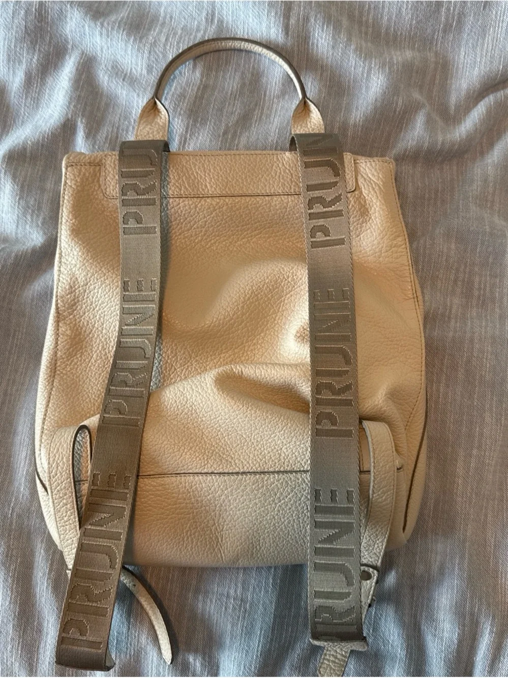 Prune Cream Pebbled Leather Backpack